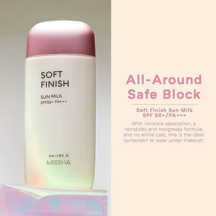 Allaround Safe Block Soft Finish Sun Milk Ex Spf50 /Pa    70 ml, Missha