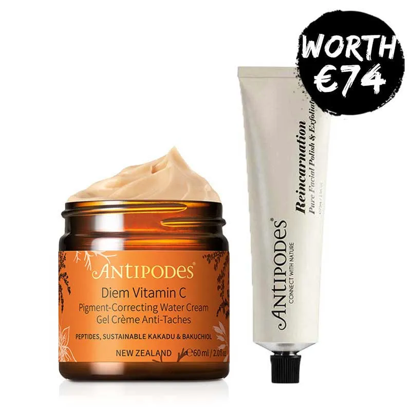 Antipodes Diem Vitamin C Pigment-Correcting Water Cream   FREE Reincarnation Exfoliator