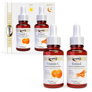 Sonoma Naturals Day & Night (Vitamin C/Retinol) Serum Set for Face, 2 oz