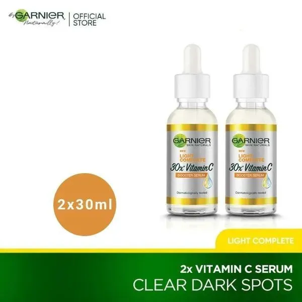 Twin Pack Garnier Bright Complete Vitamin C Serum - 30ml